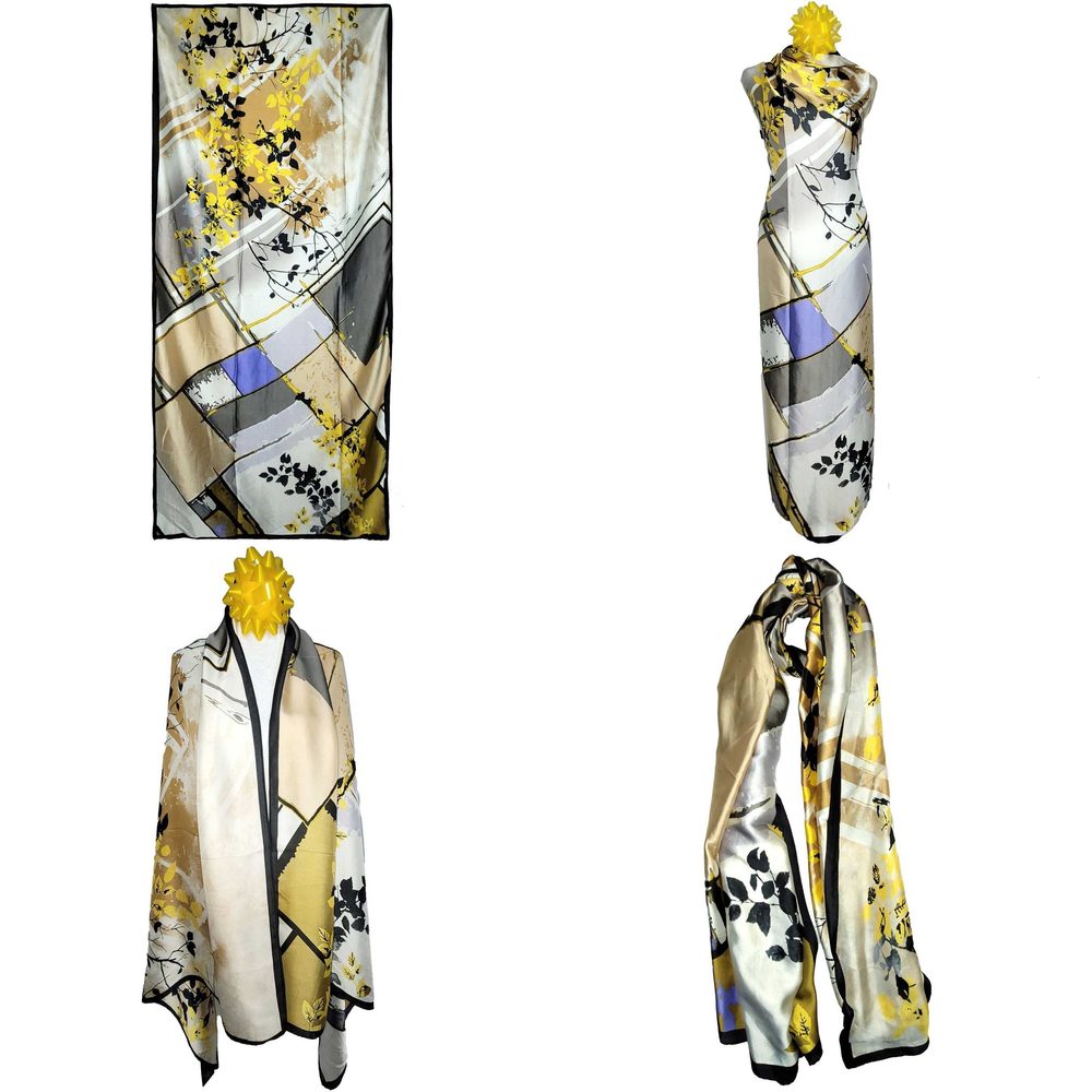 NWT Long Soft Scarf 35"x70" Rectangle Silk Feeling 100% Shawl Wrap 02801
